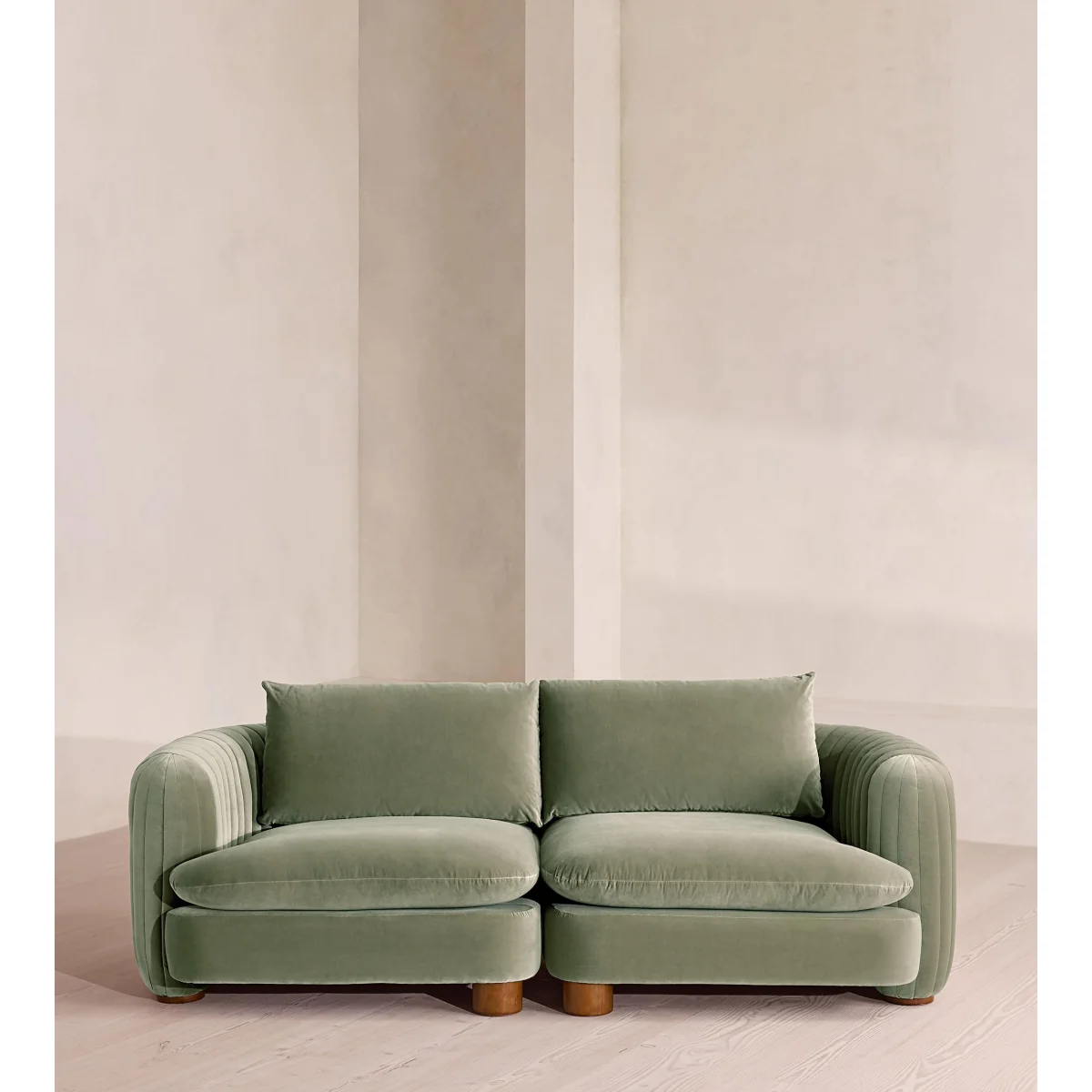 Vivienne Modular Sofa, Three Seater, Velvet, Seafoam, UK – image 2