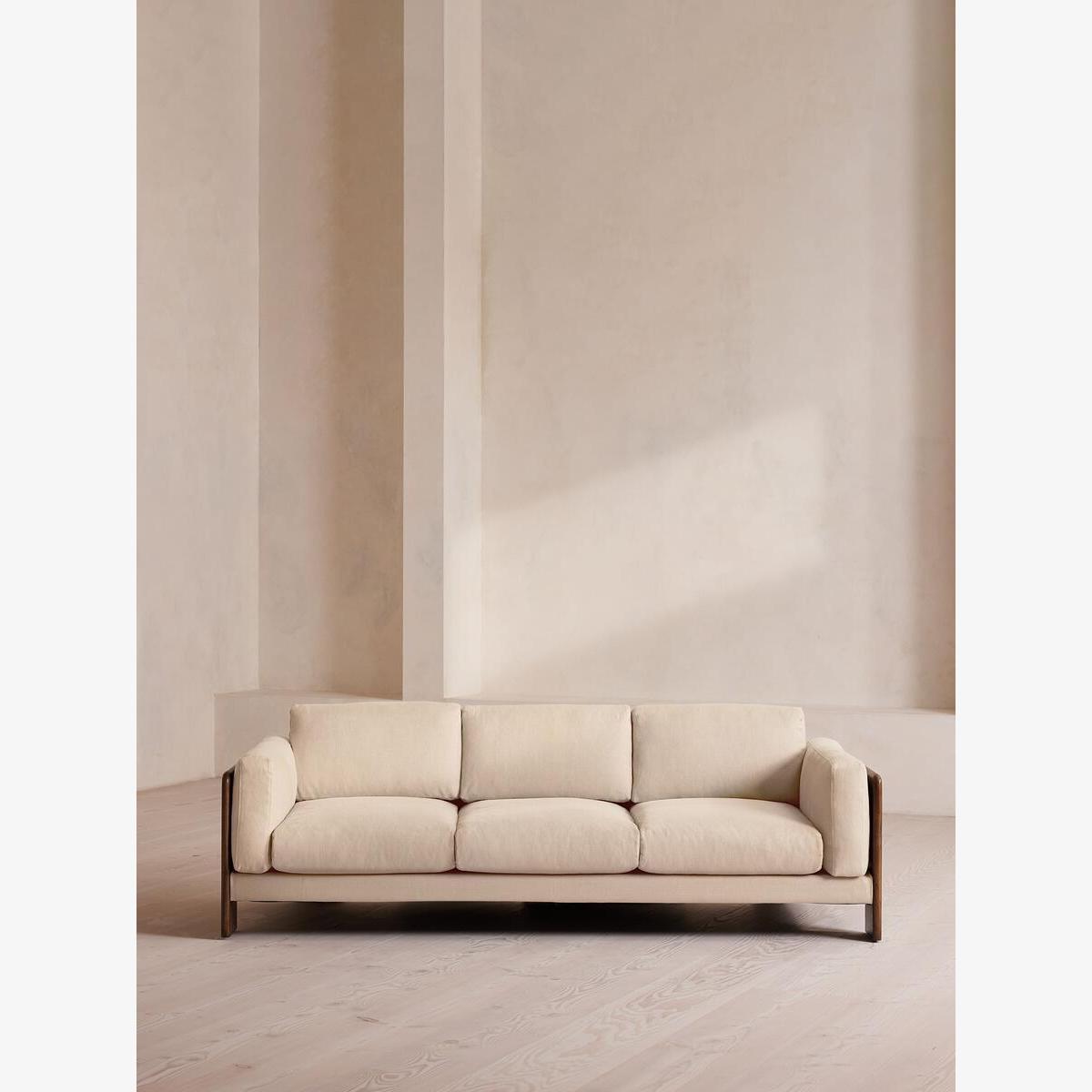 Marcia Three Seater Sofa, Linen, Bisque