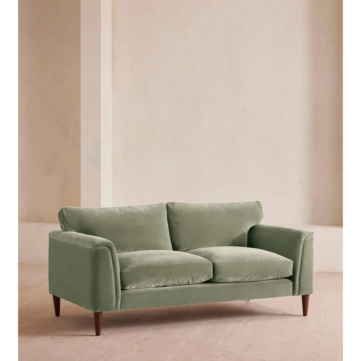 Reya Two Seater Sofa, Velvet, Seafoam, UK – image 3