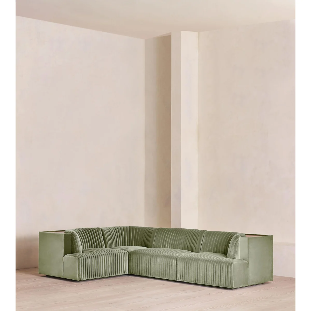 Hamish Modular Sofa, L-Shape Sofa Sofa, Velvet, Seafoam, UK – image 2