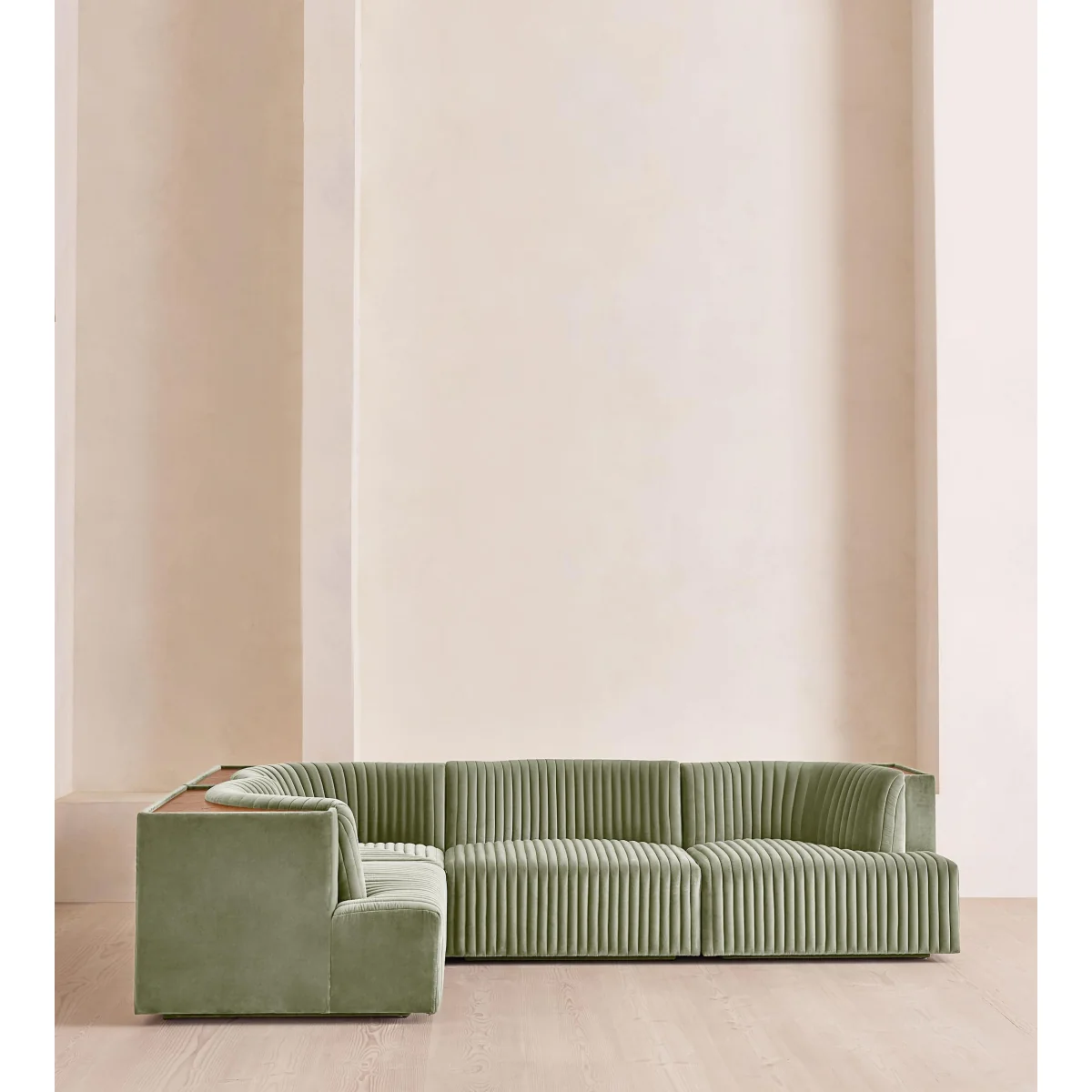 Hamish Modular Sofa, L-Shape Sofa Sofa, Velvet, Seafoam, UK – image 3