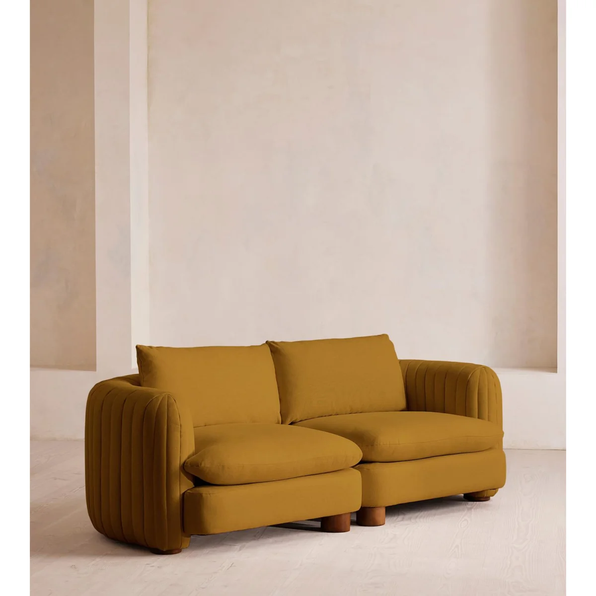 Vivienne Modular Sofa, Three Seater, Linen, Turmeric, UK – image 3