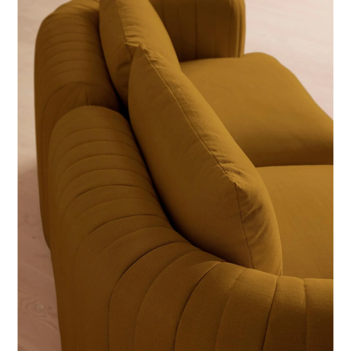 Vivienne Modular Sofa, Three Seater, Linen, Turmeric, UK – image 5
