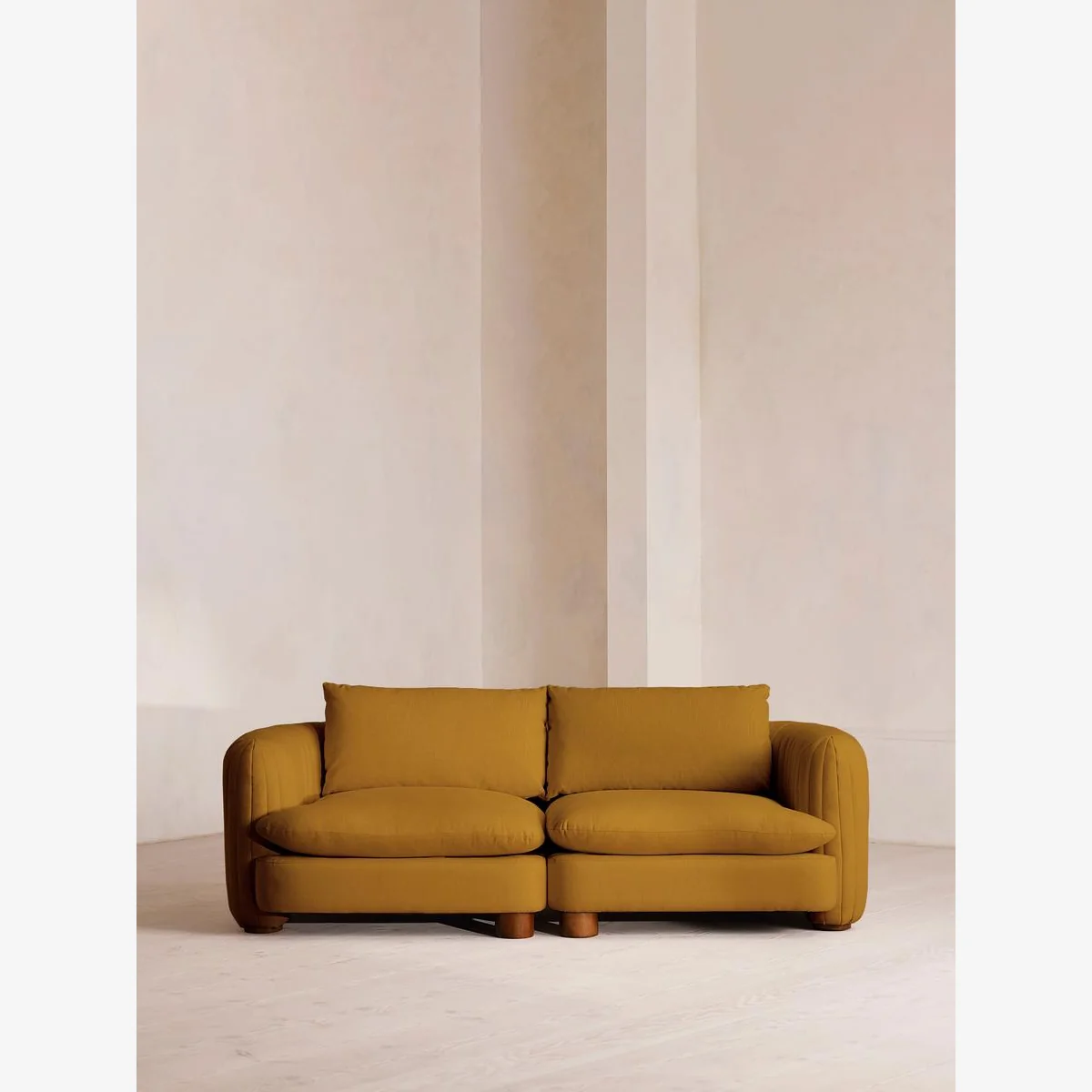 Vivienne Modular Sofa, Three Seater, Linen, Turmeric, UK – image 1