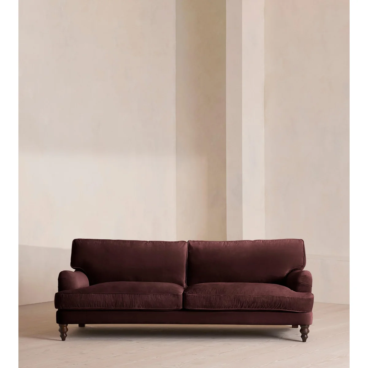 Arundel Four Seater Sofa, Velvet, Aubergine – image 2