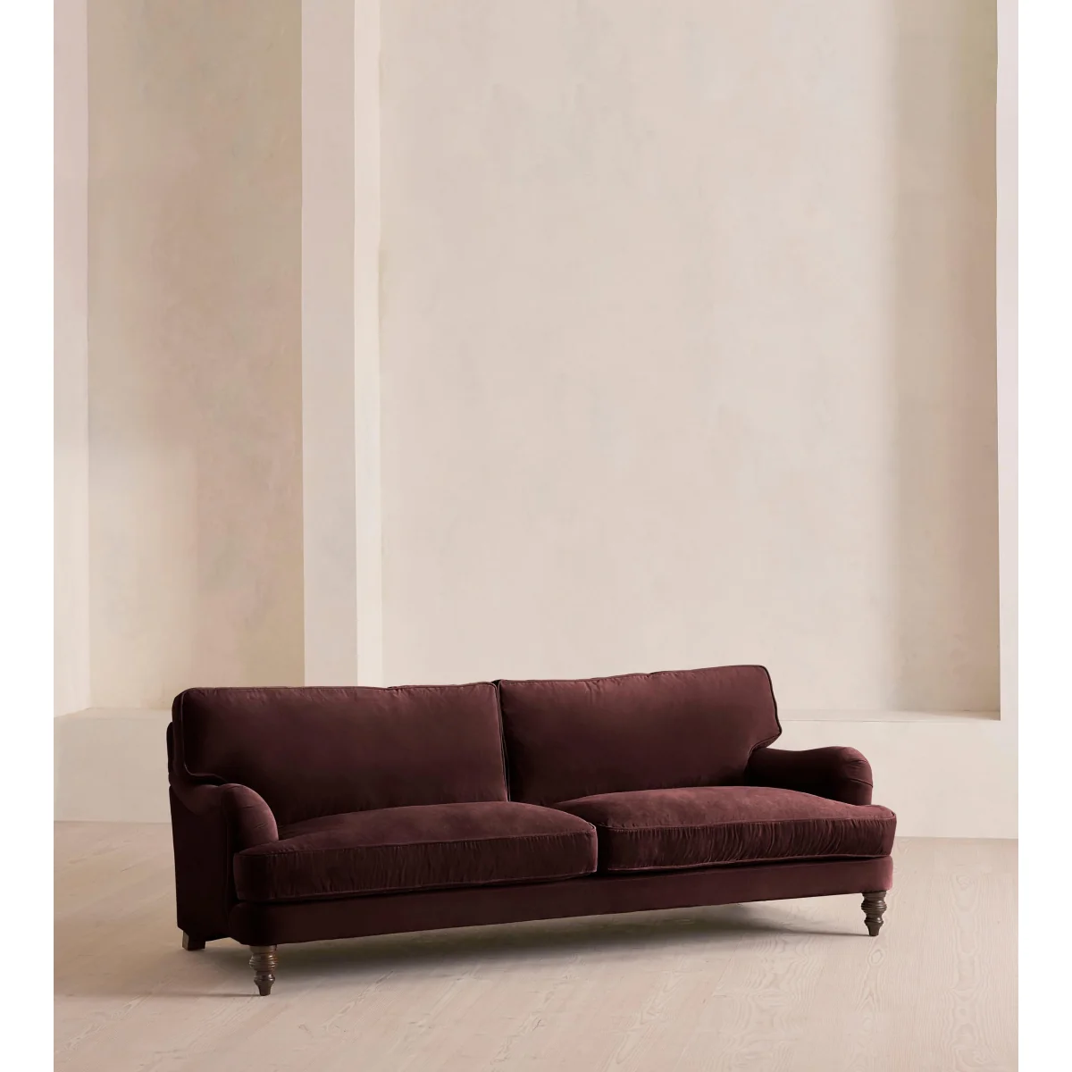 Arundel Four Seater Sofa, Velvet, Aubergine – image 3