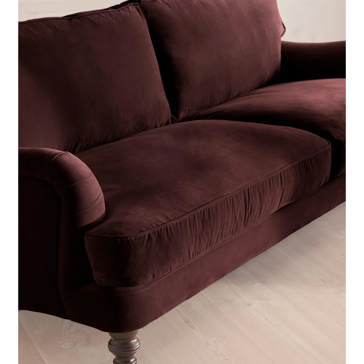 Arundel Four Seater Sofa, Velvet, Aubergine – image 6