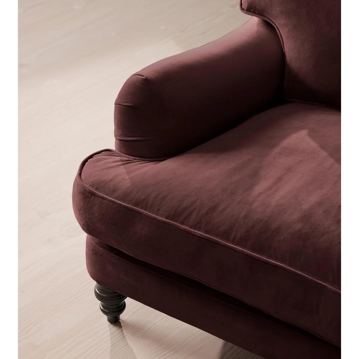 Arundel Four Seater Sofa, Velvet, Aubergine – image 7