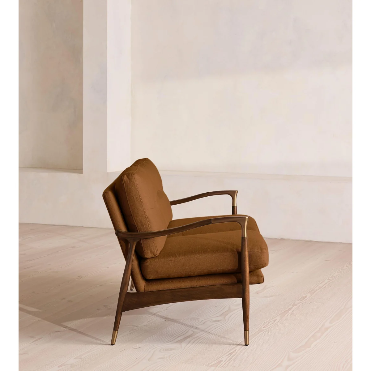 Theodore Two Seater Sofa, Linen, Terracotta, UK – image 4