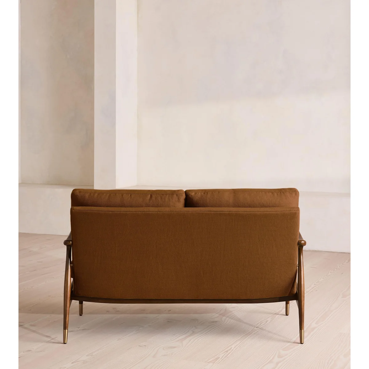 Theodore Two Seater Sofa, Linen, Terracotta, UK – image 5