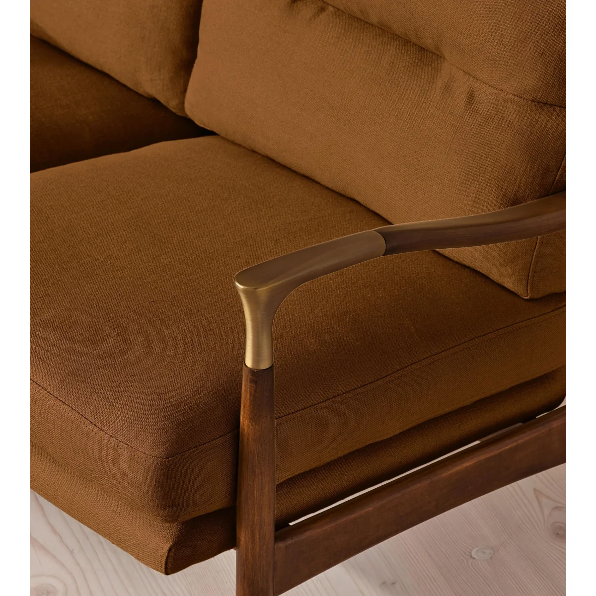 Theodore Two Seater Sofa, Linen, Terracotta, UK – image 6