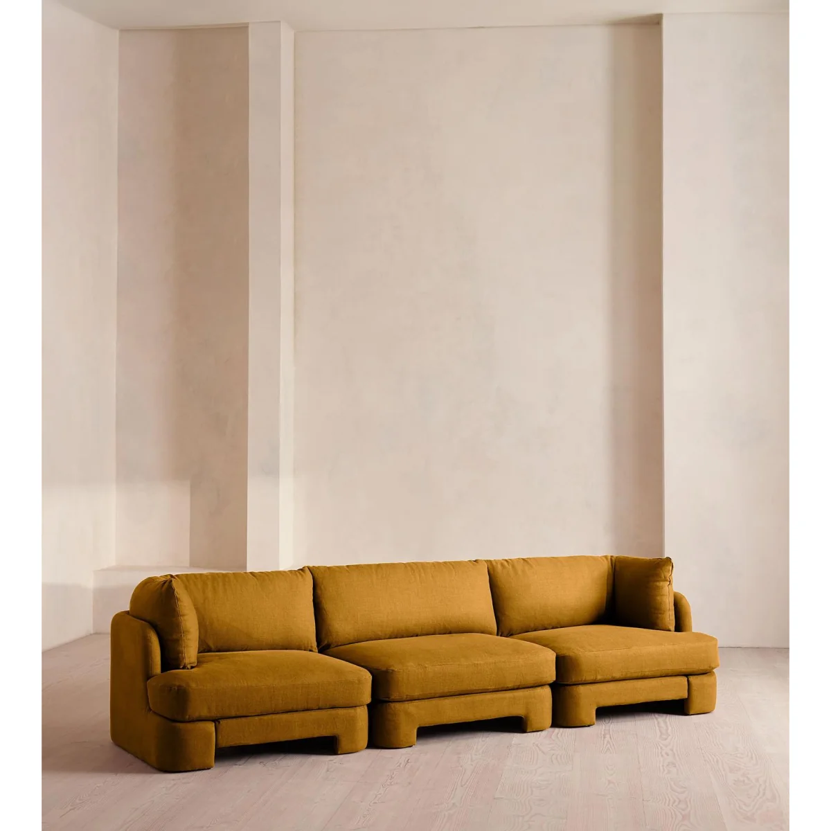 Odell Modular Sofa, Four Seater, Linen, Turmeric, UK – image 3