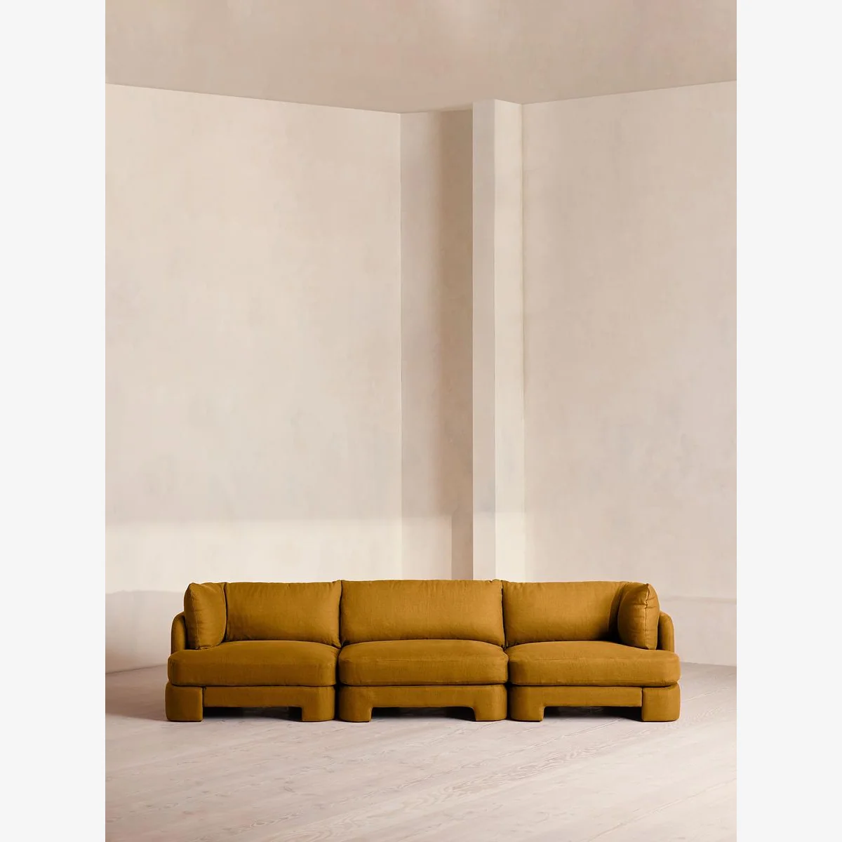 Odell Modular Sofa, Four Seater, Linen, Turmeric, UK – image 1