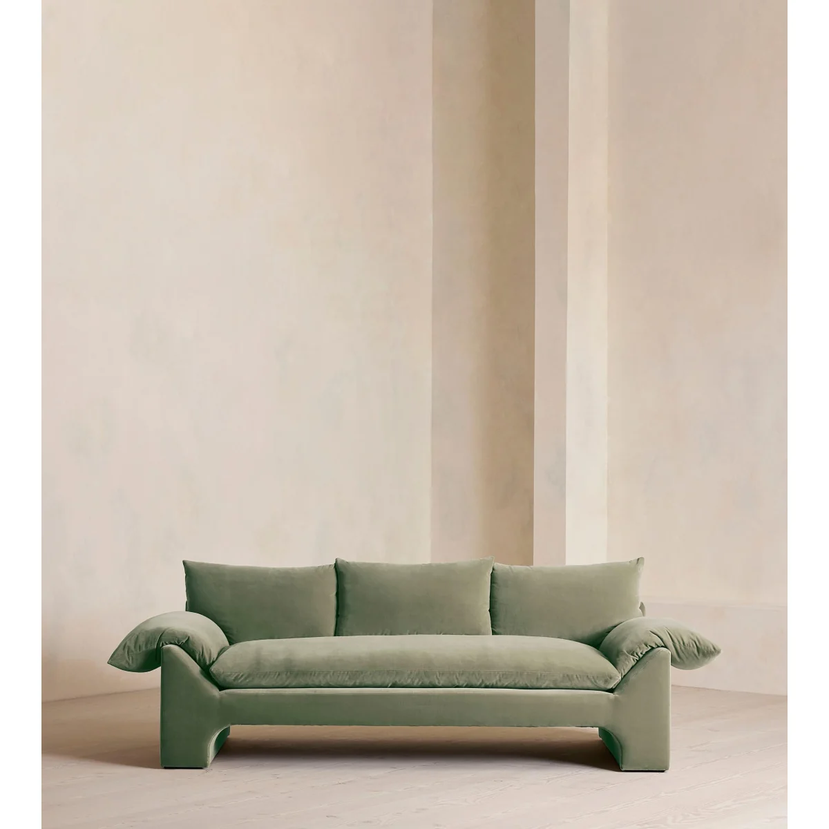 Wyatt Three Seater Sofa, Velvet, Seafoam, UK – image 2