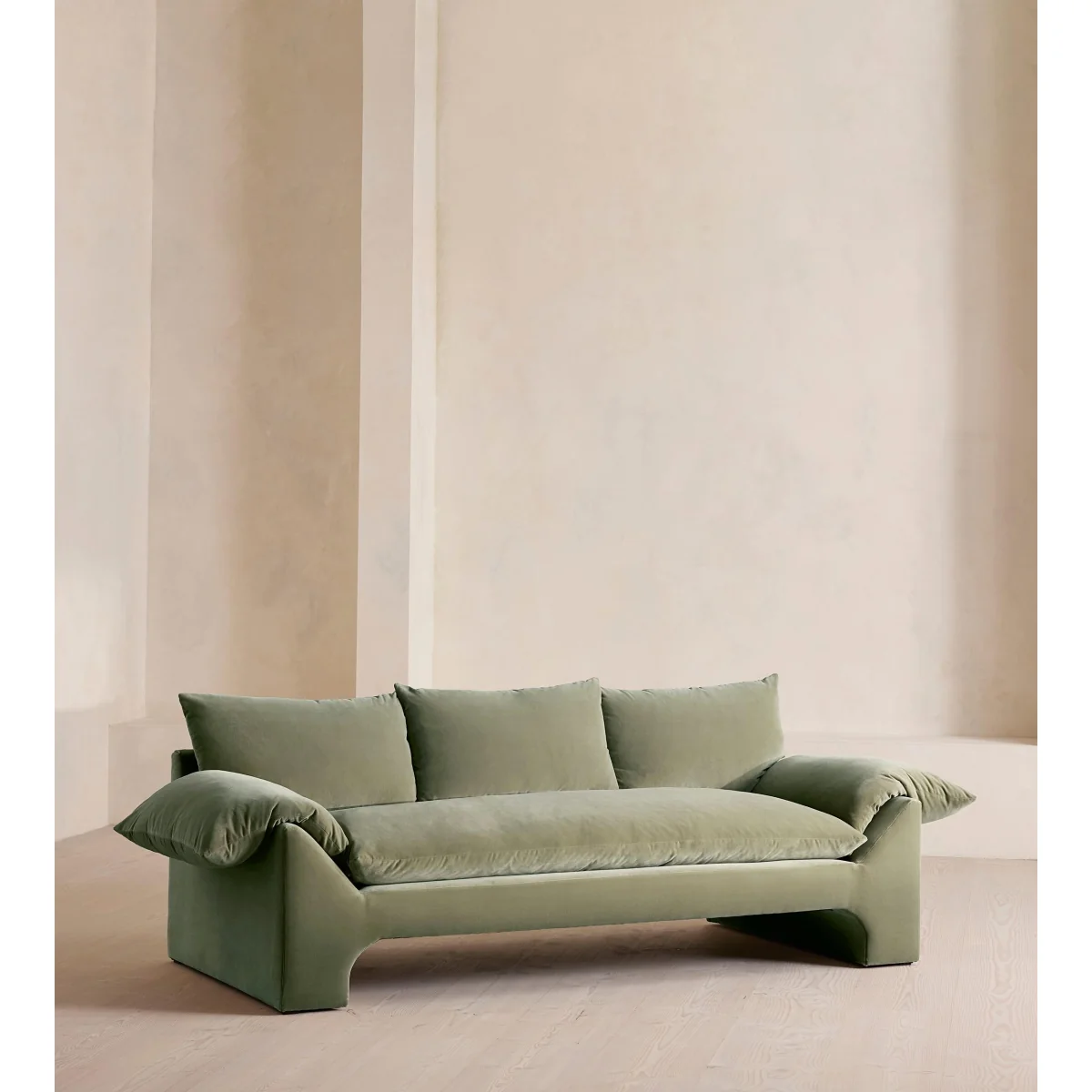 Wyatt Three Seater Sofa, Velvet, Seafoam, UK – image 3