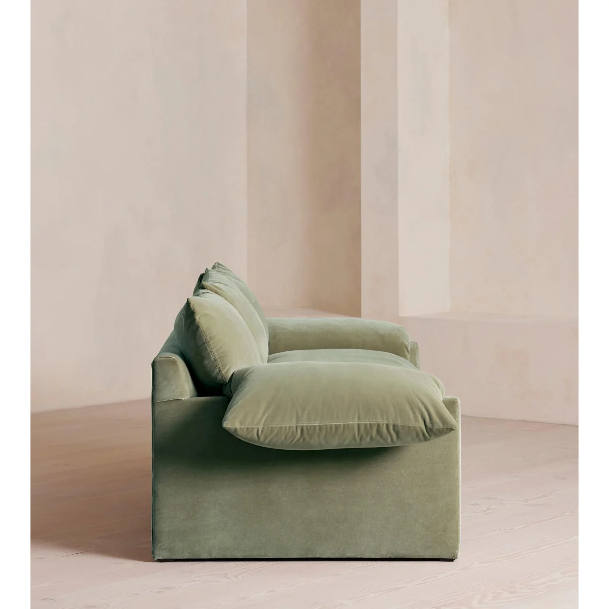 Wyatt Three Seater Sofa, Velvet, Seafoam, UK – image 4