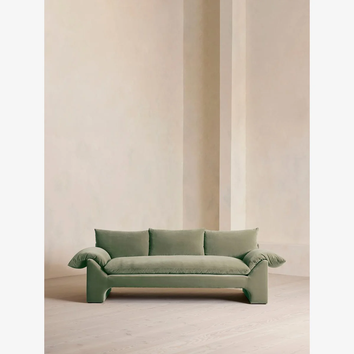 Wyatt Three Seater Sofa, Velvet, Seafoam, UK – image 1