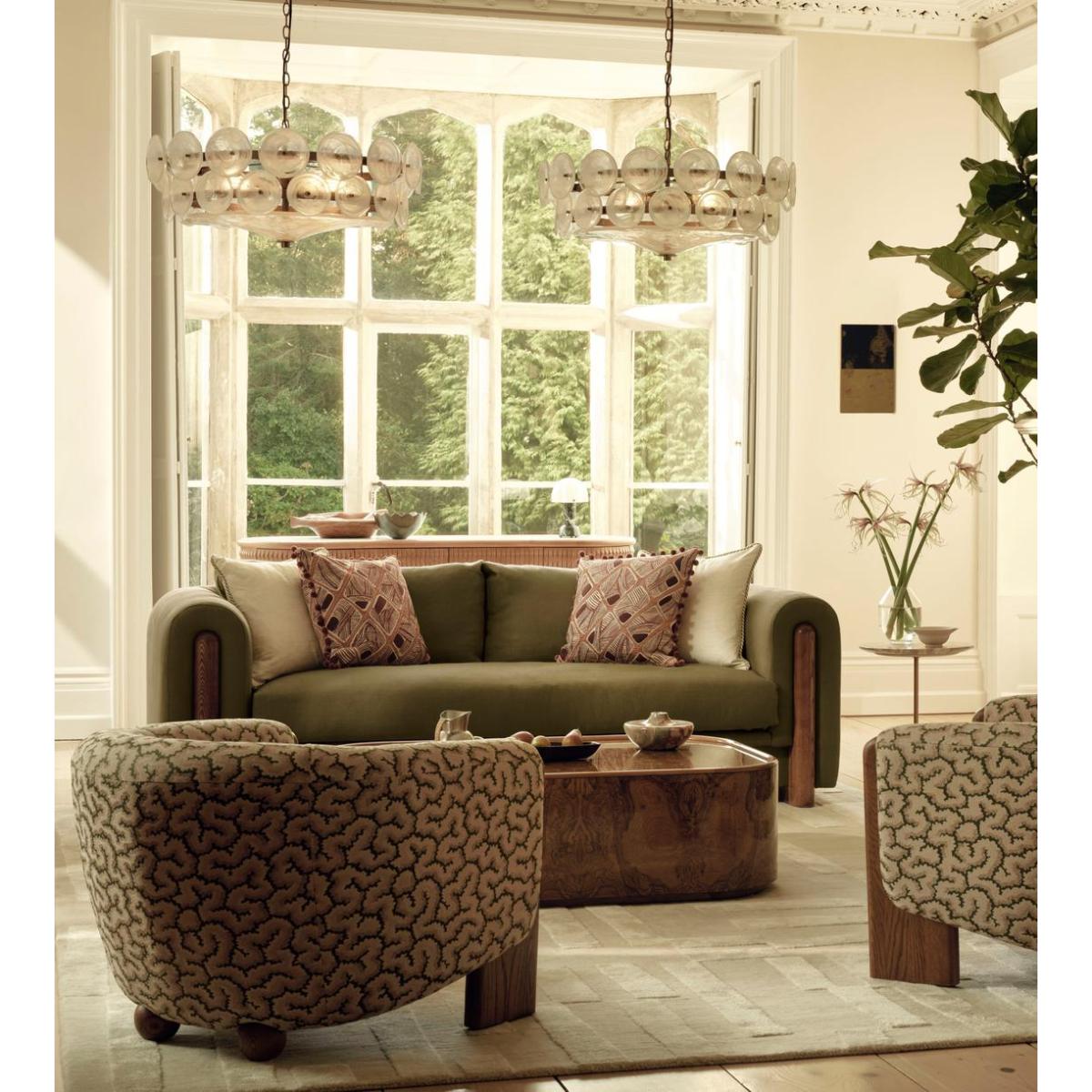 Faarell Three Seater Sofa, Linen, Sage – image 2