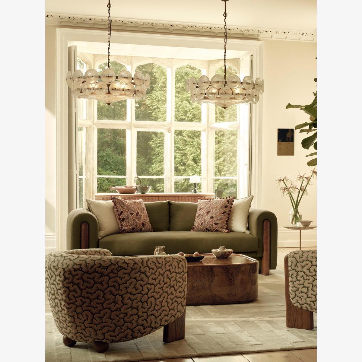 Faarell Three Seater Sofa, Linen, Sage – image 1