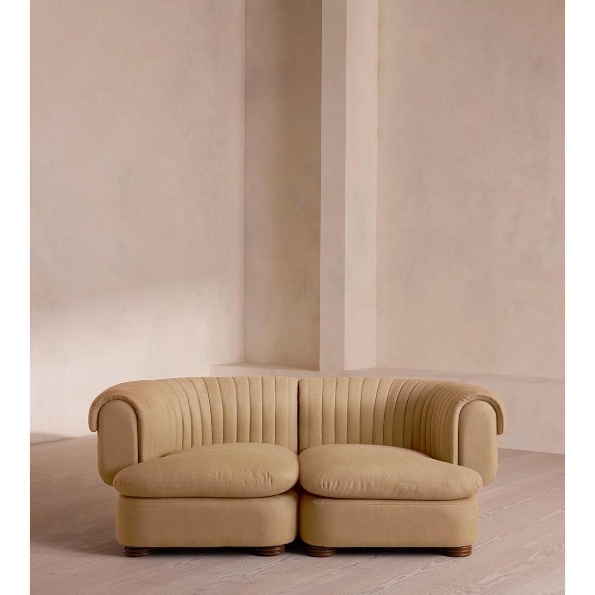 Rava Three Seater Sofa, Linen, Wheat – image 3