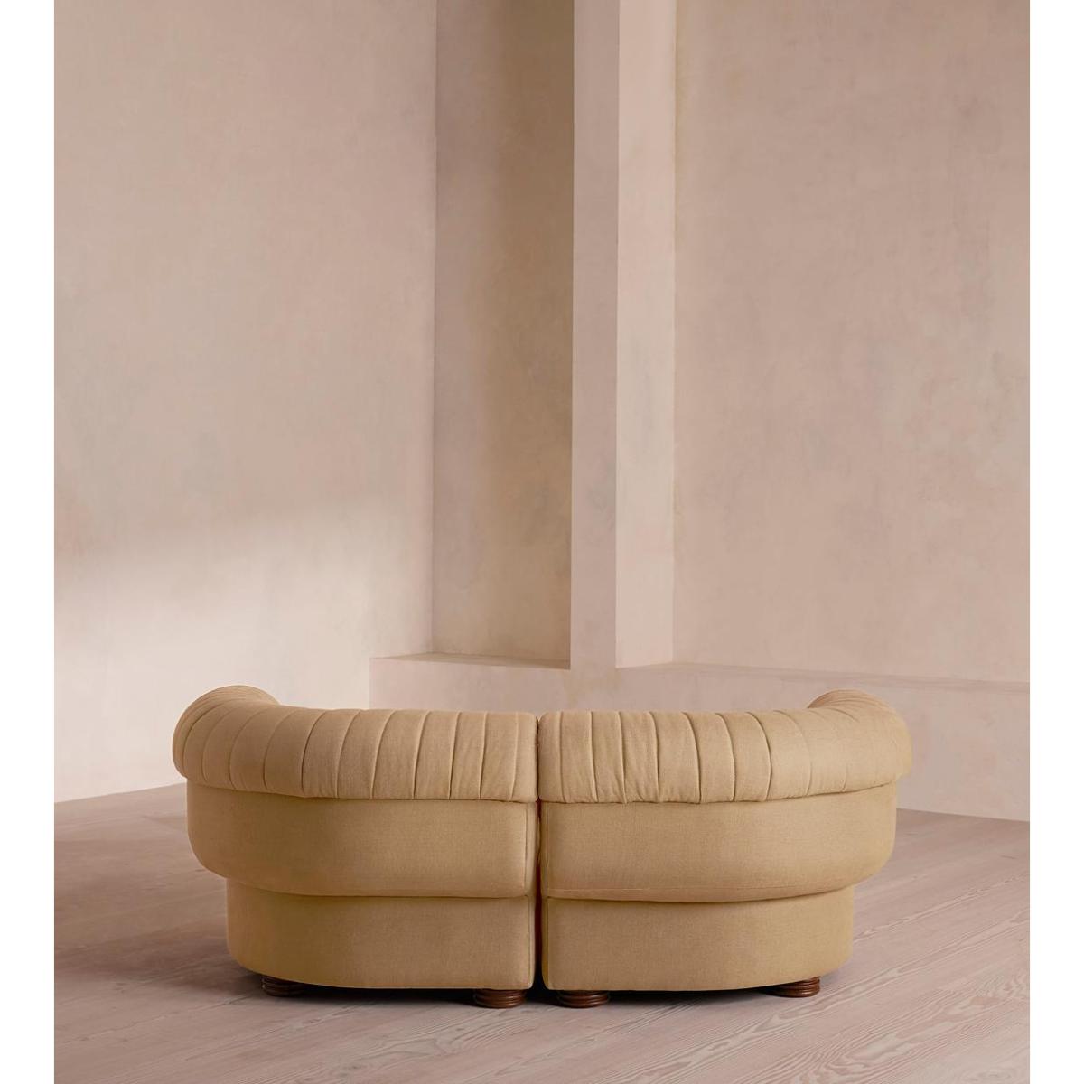 Rava Three Seater Sofa, Linen, Wheat – image 5