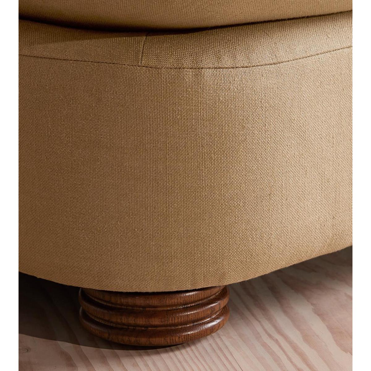 Rava Three Seater Sofa, Linen, Wheat – image 6