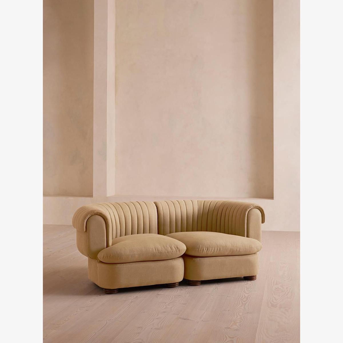 Rava Three Seater Sofa, Linen, Wheat – image 1