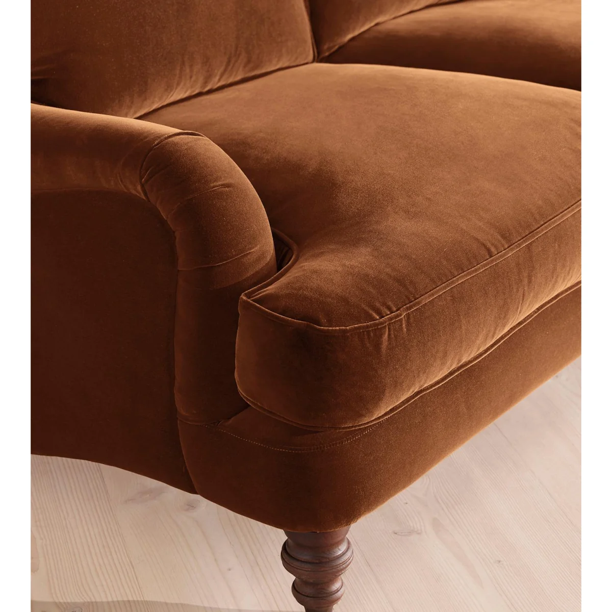 Arundel Two Seater Sofa, Velvet, Cinnamon – image 5