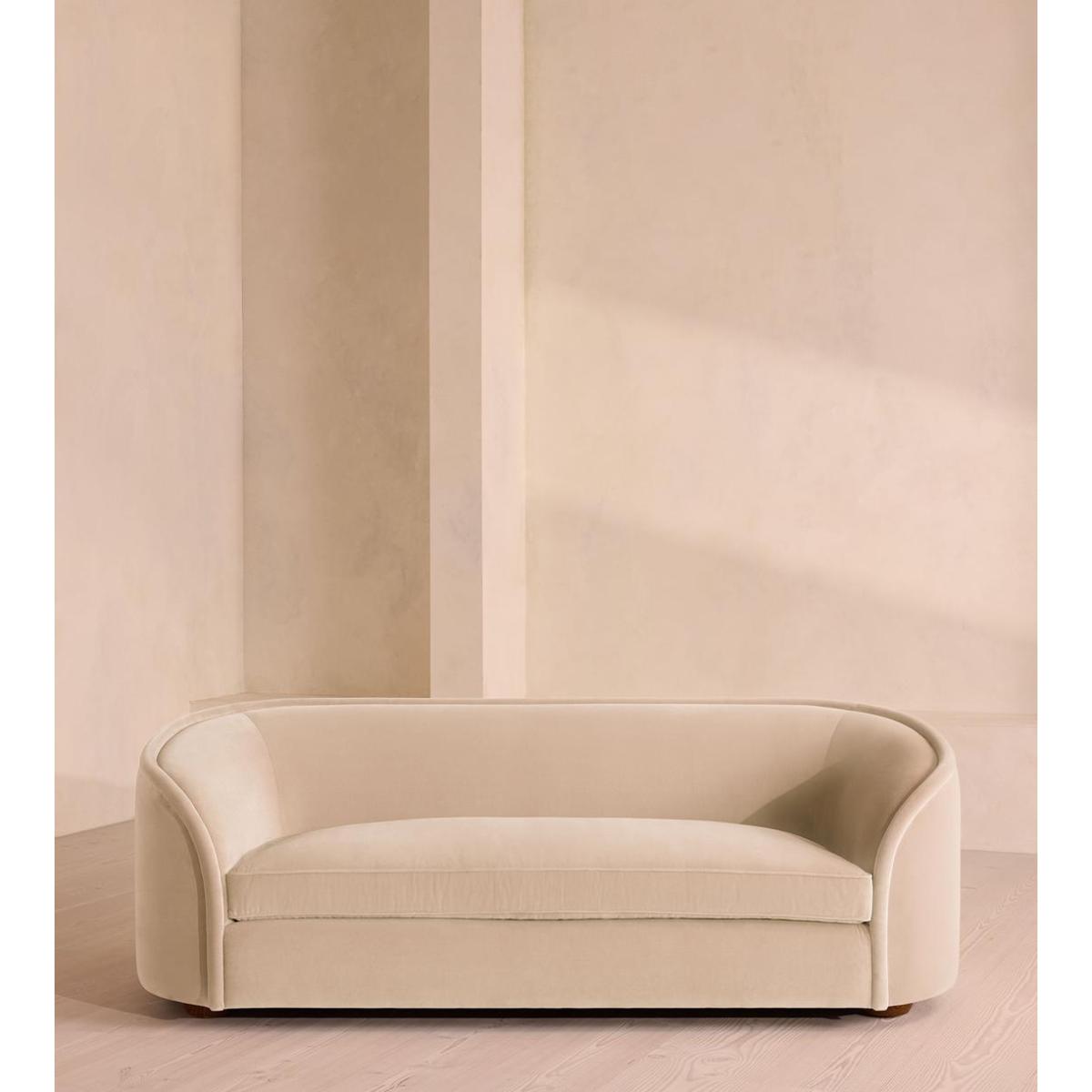 Conall Three Seater Sofa, Velvet, Porcelain – image 3