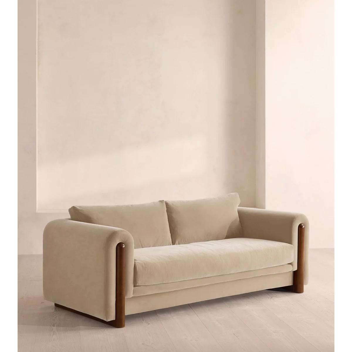 Farrell Three Seater Sofa, Velvet, Oyster, UK – image 3