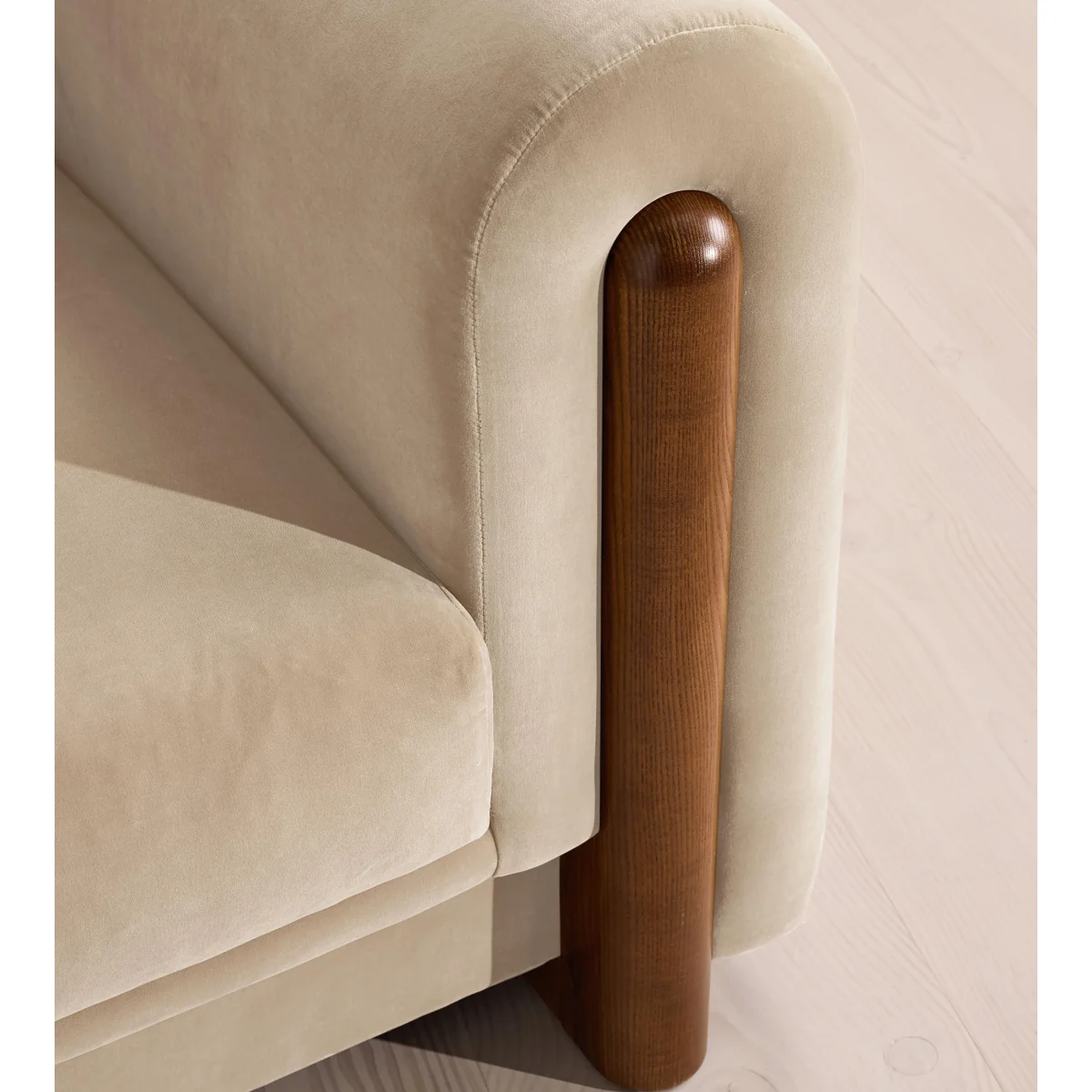 Farrell Three Seater Sofa, Velvet, Oyster, UK – image 6