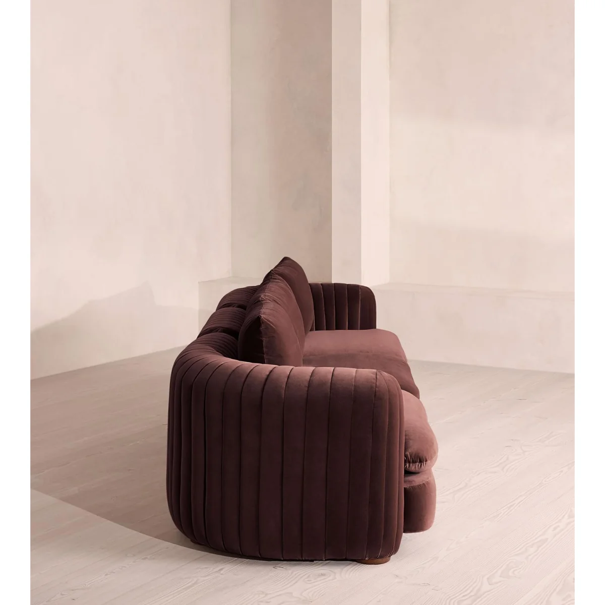 Vivienne Modular Sofa, Four Seater, Velvet, Aubergine, UK – image 4