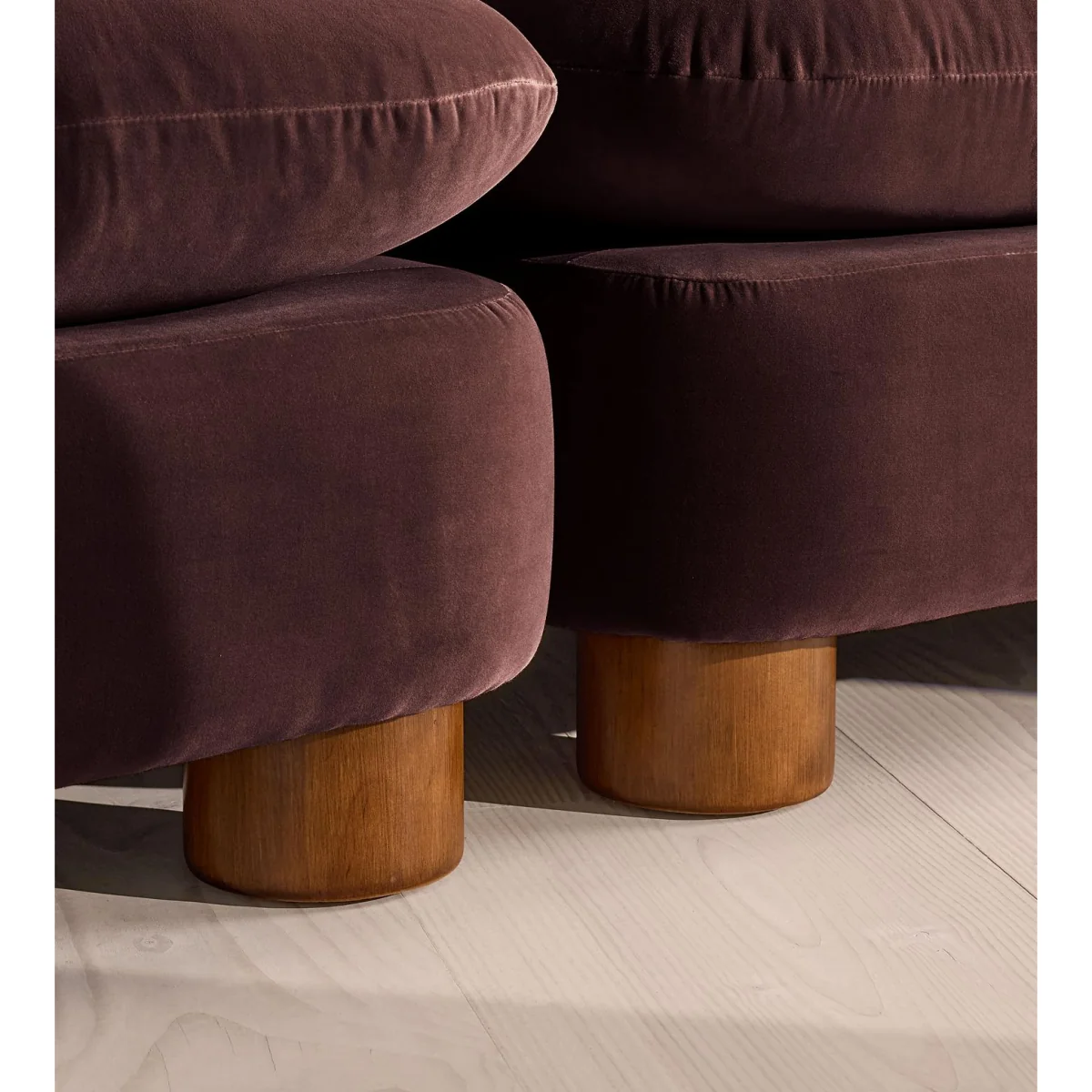 Vivienne Modular Sofa, Four Seater, Velvet, Aubergine, UK – image 6