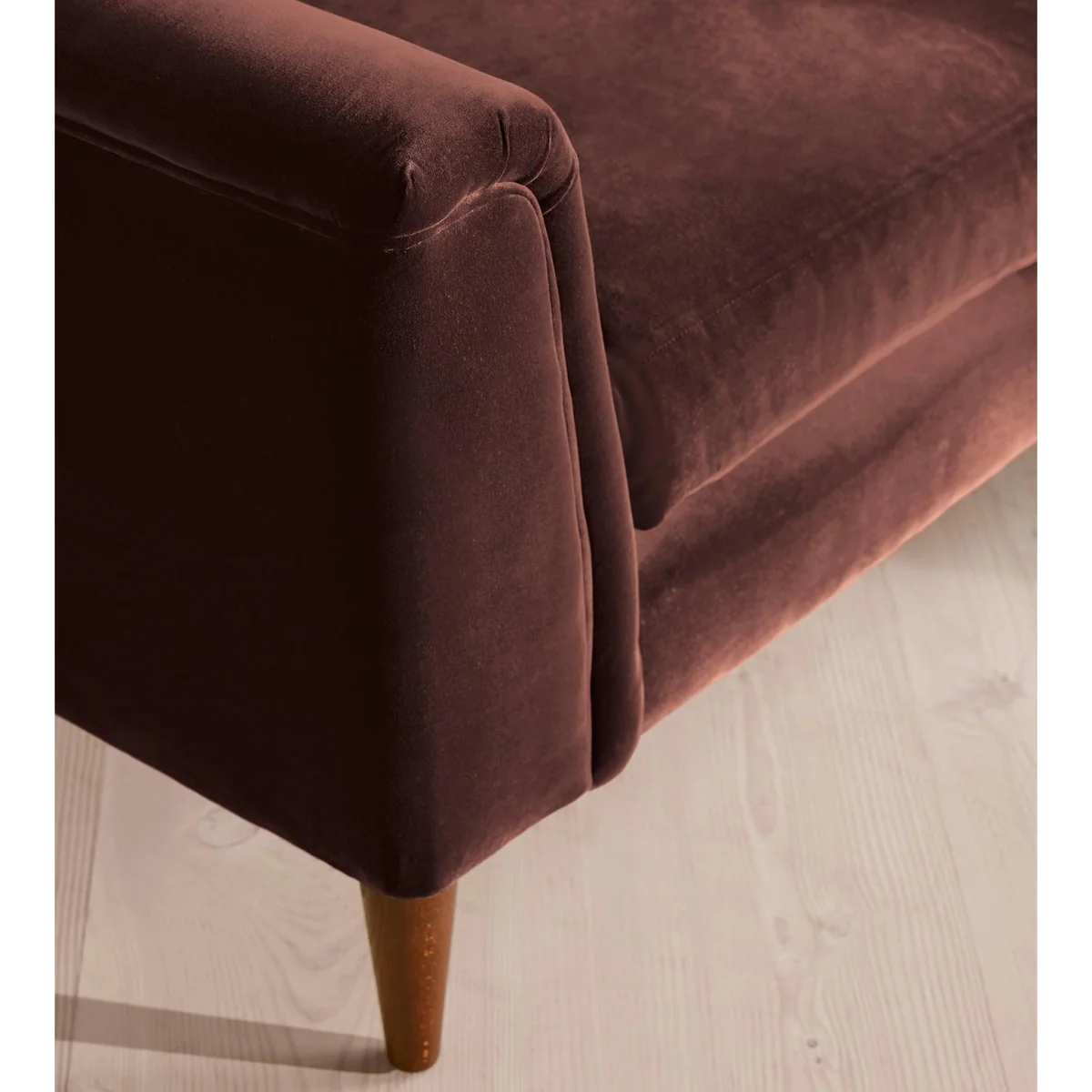 Reya Three Seater Sofa, Velvet, Aubergine, UK – image 6