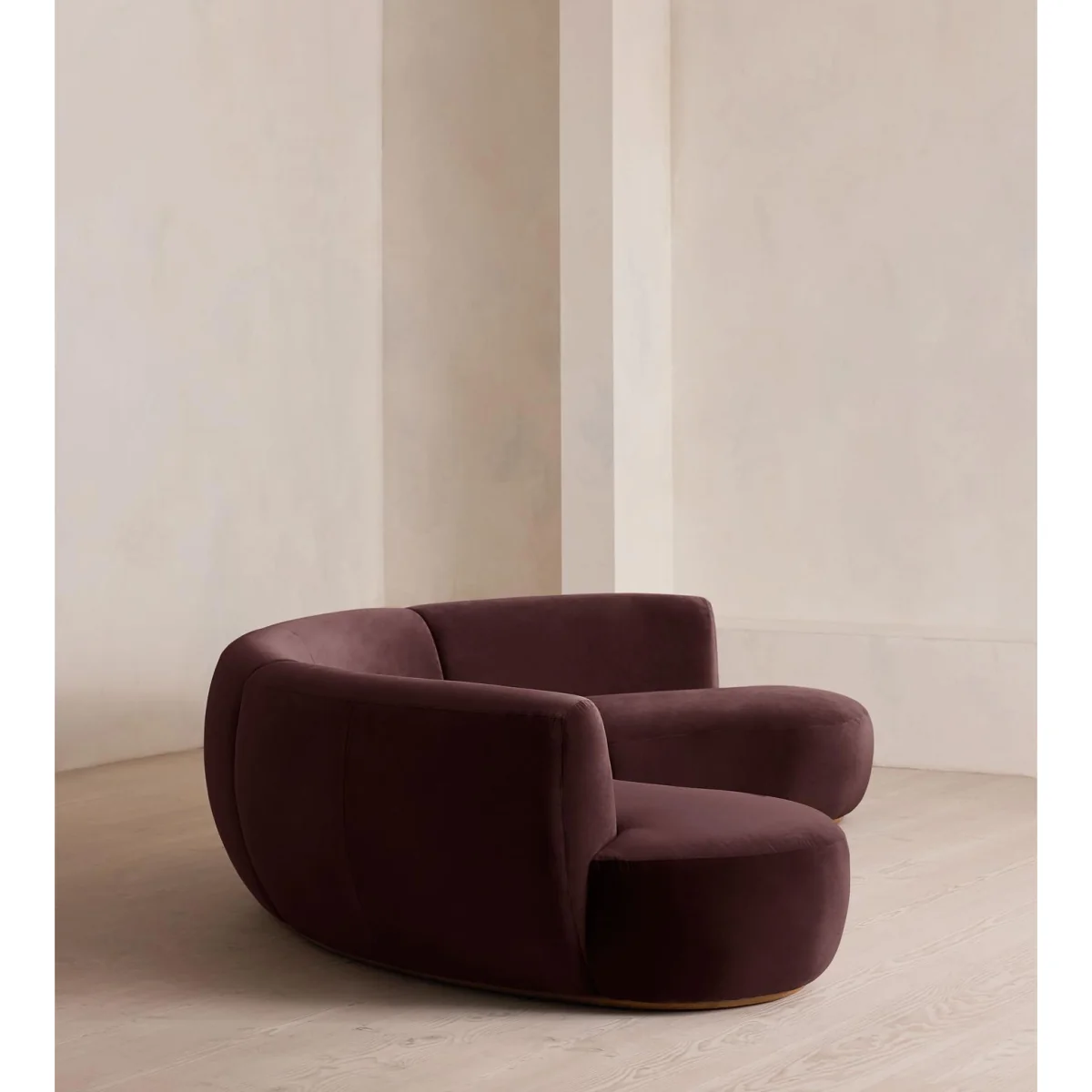 Aline Serpentine Modular Sofa, Four Seater, Velvet, Aubergine, UK – image 4