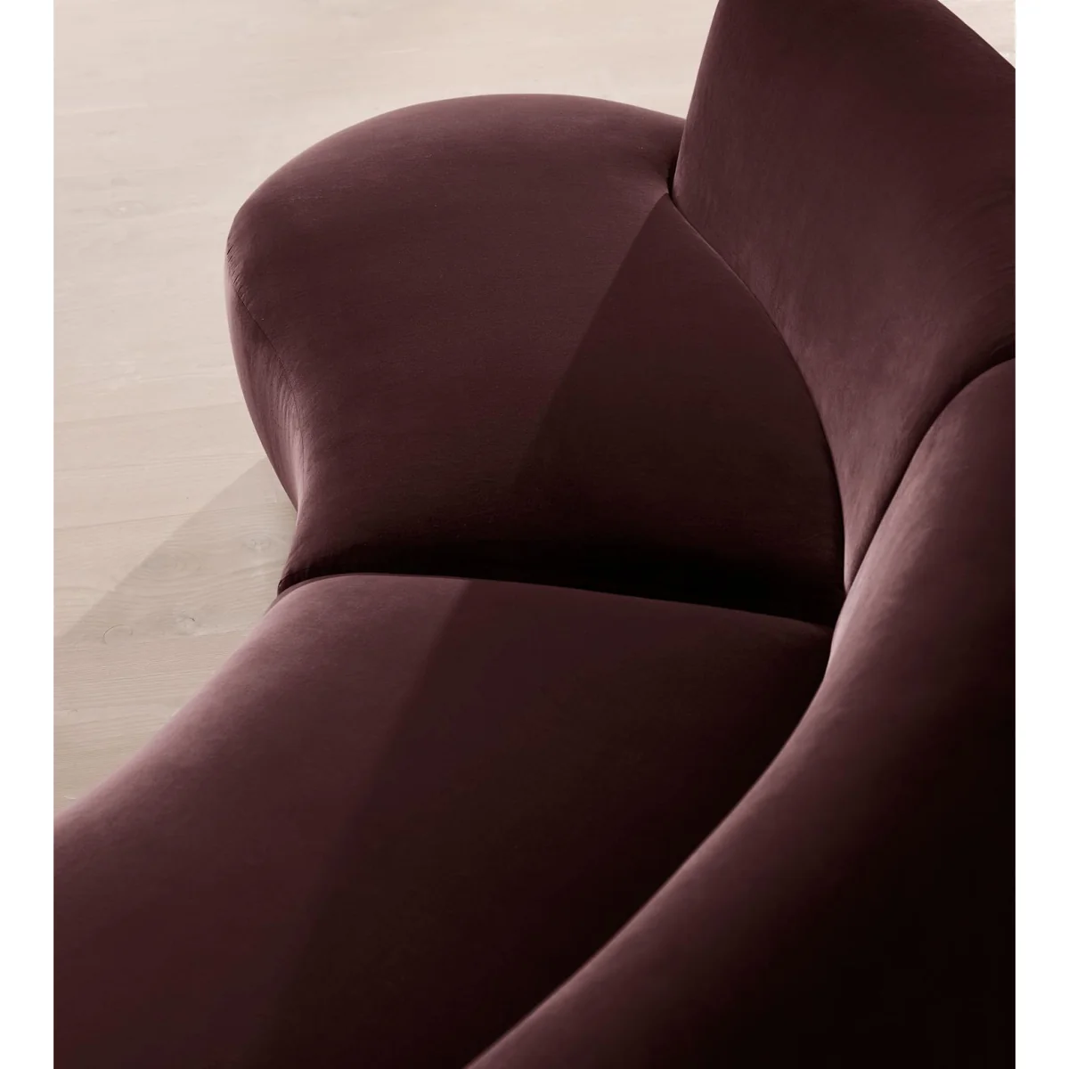 Aline Serpentine Modular Sofa, Four Seater, Velvet, Aubergine, UK – image 6