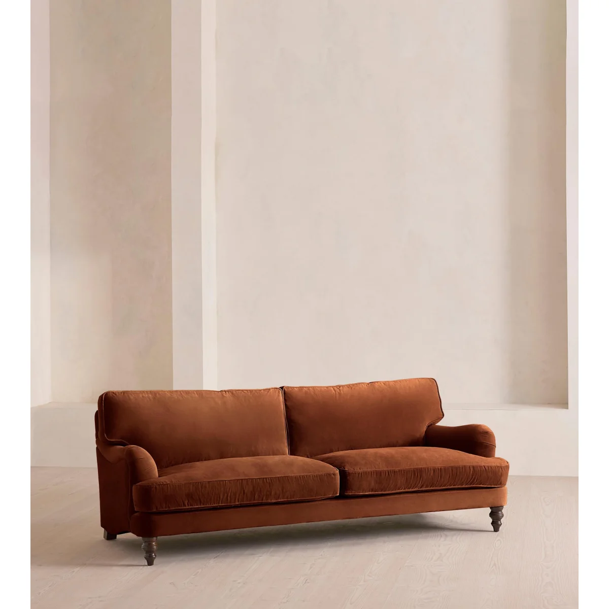 Arundel Four Seater Sofa, Velvet, Cinnamon – image 3