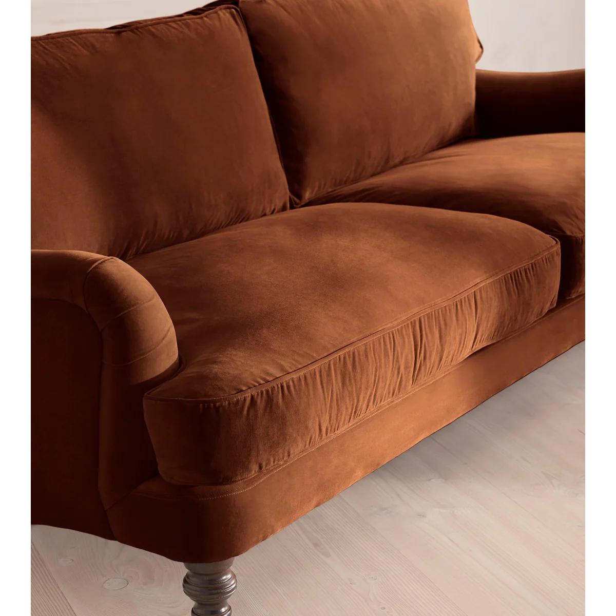 Arundel Four Seater Sofa, Velvet, Cinnamon – image 6