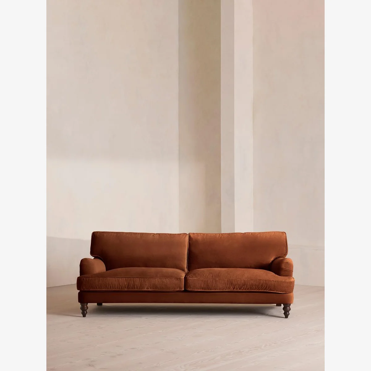 Arundel Four Seater Sofa, Velvet, Cinnamon – image 1