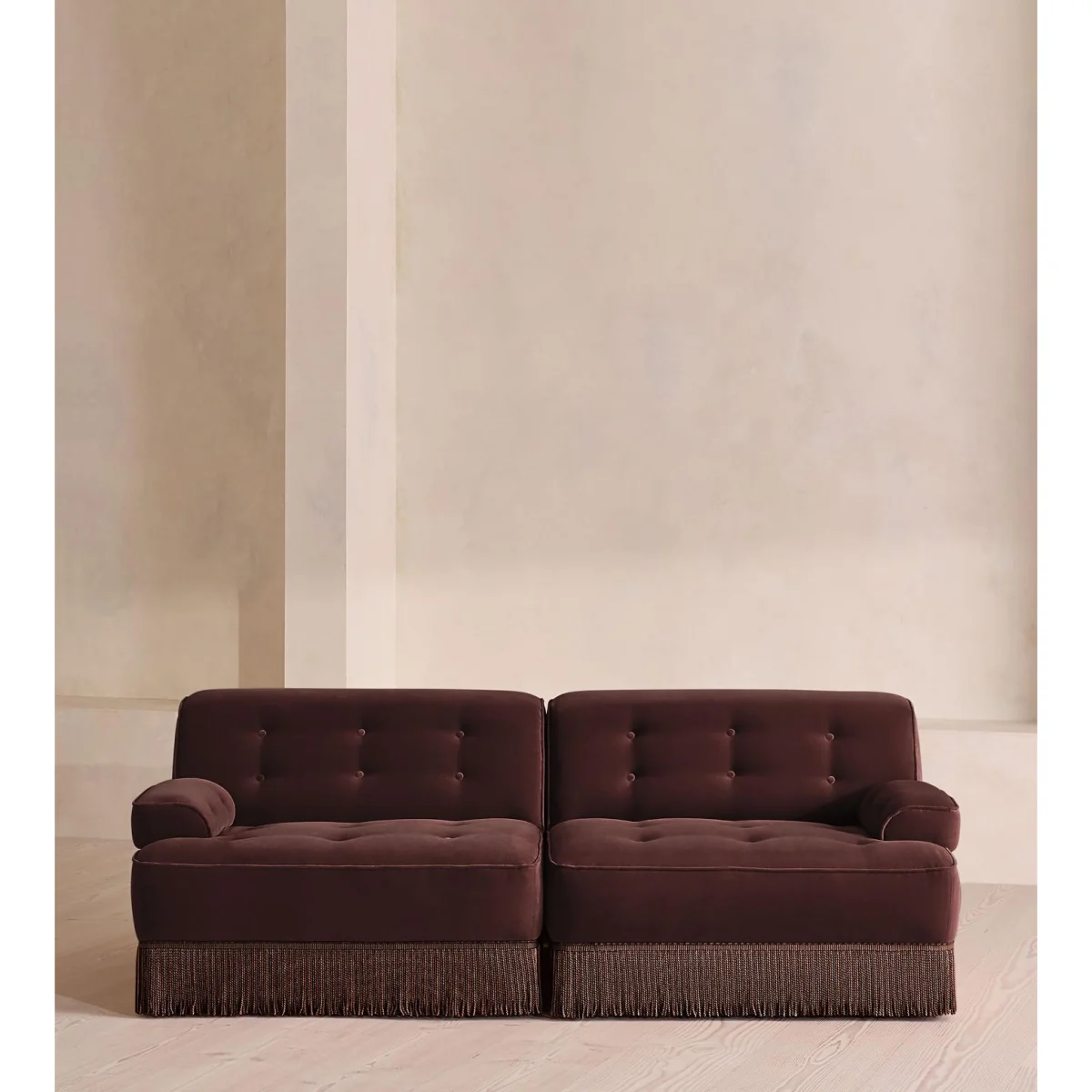 Elowen Modular Sofa, Three Seater, Velvet, Aubergine, UK – image 2