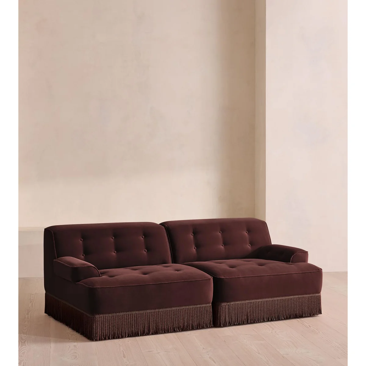 Elowen Modular Sofa, Three Seater, Velvet, Aubergine, UK – image 3