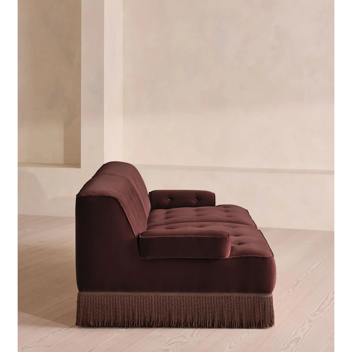 Elowen Modular Sofa, Three Seater, Velvet, Aubergine, UK – image 4