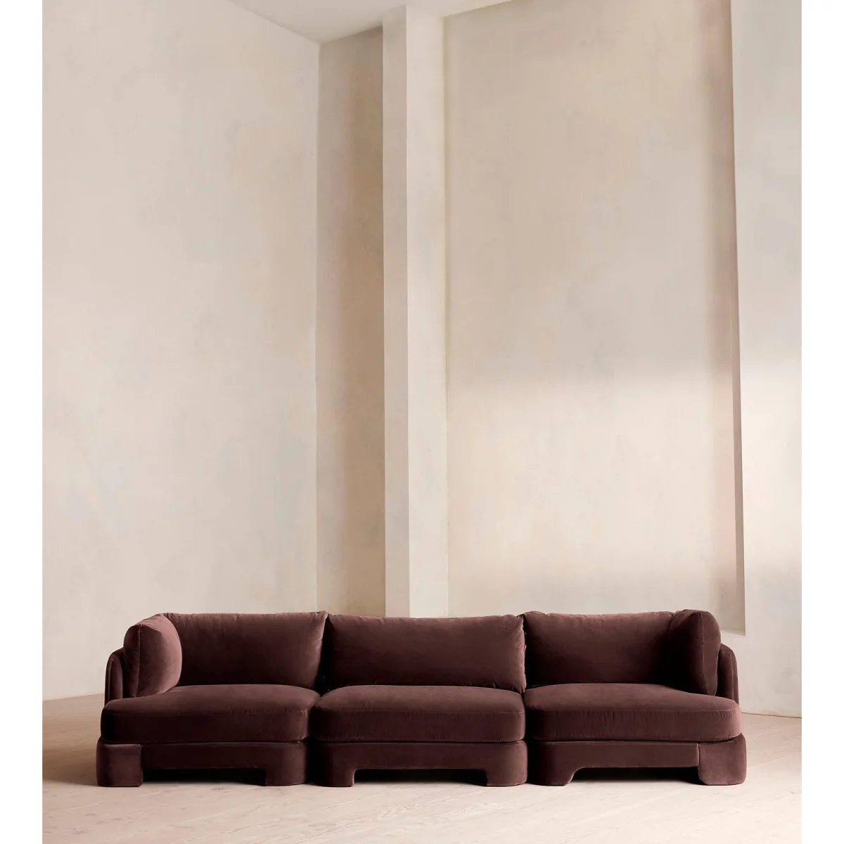 Odell Deeper Sit Modular Sofa, Four Seater, Velvet, Aubergine, UK – image 2