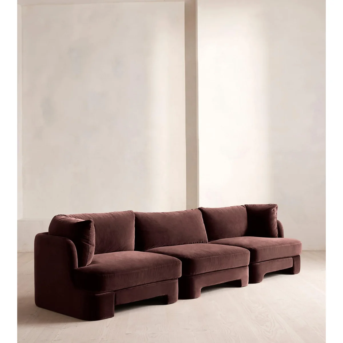 Odell Deeper Sit Modular Sofa, Four Seater, Velvet, Aubergine, UK – image 3