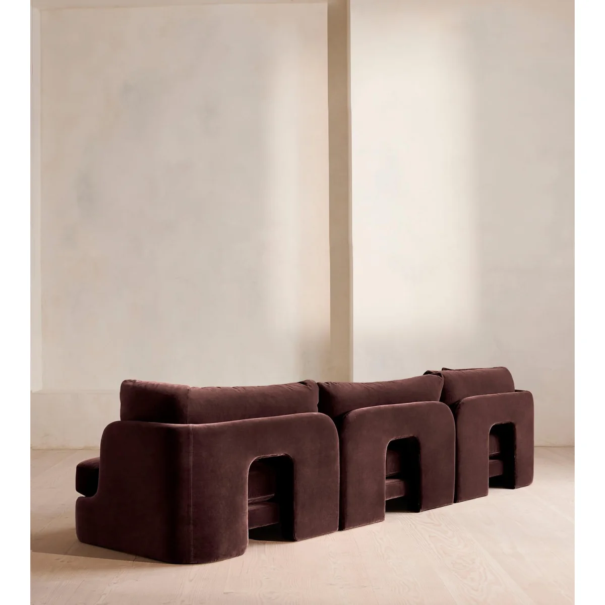 Odell Deeper Sit Modular Sofa, Four Seater, Velvet, Aubergine, UK – image 4