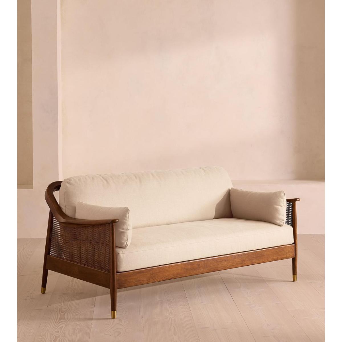 Atlanta Three Seater Sofa, Linen, Bisque – image 2