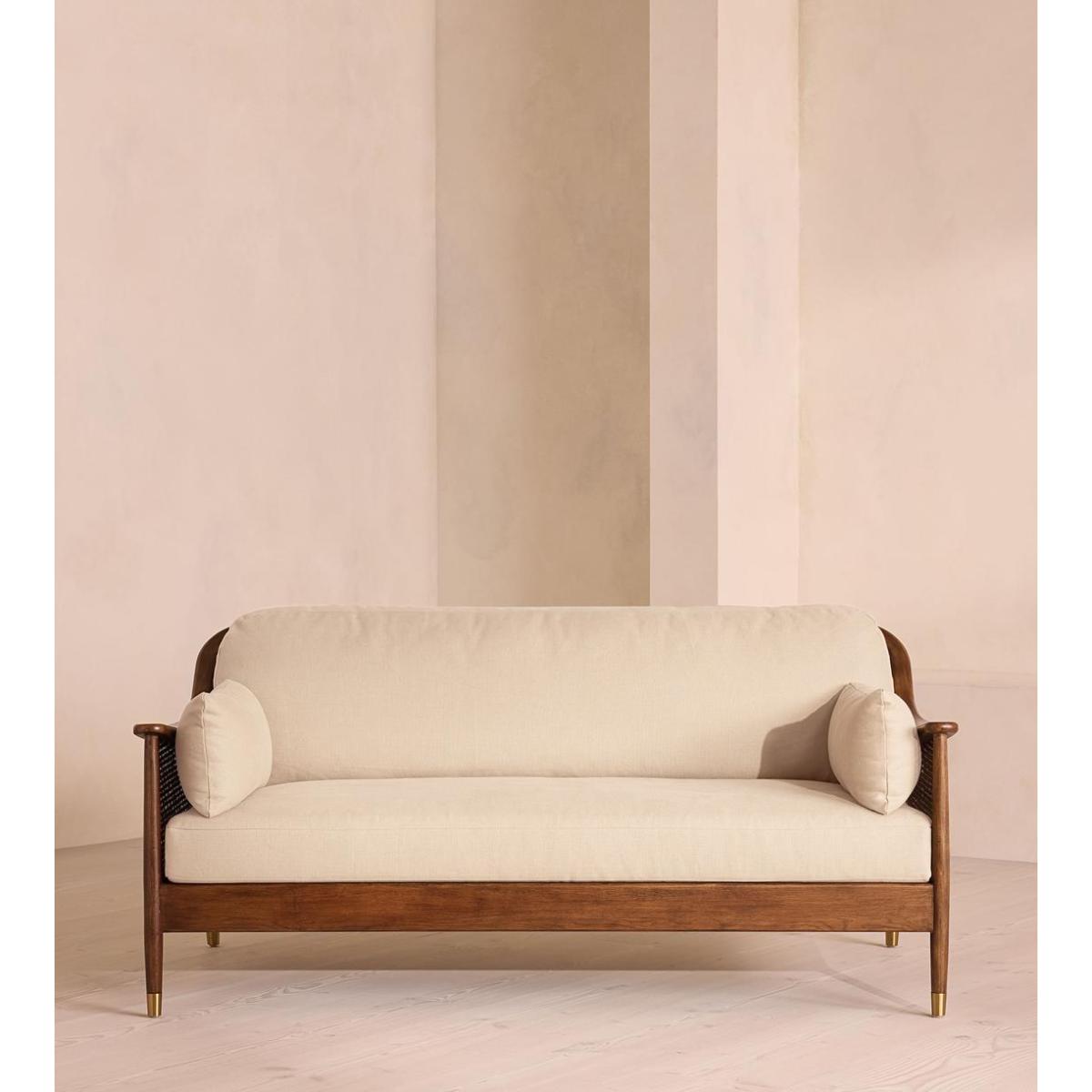Atlanta Three Seater Sofa, Linen, Bisque – image 3
