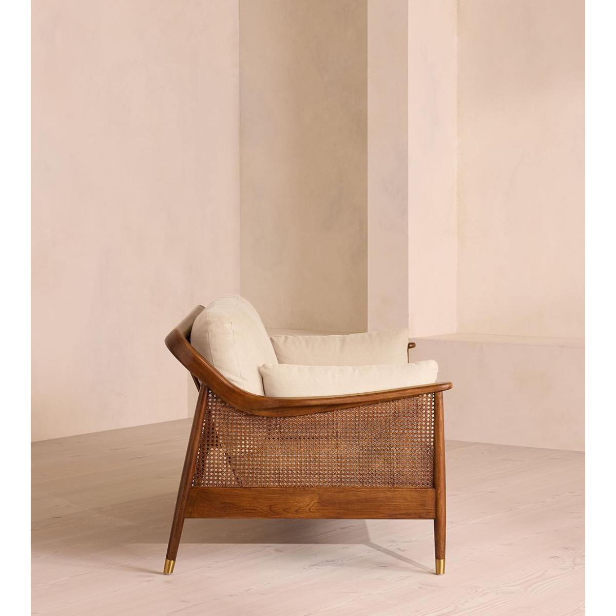 Atlanta Three Seater Sofa, Linen, Bisque – image 4