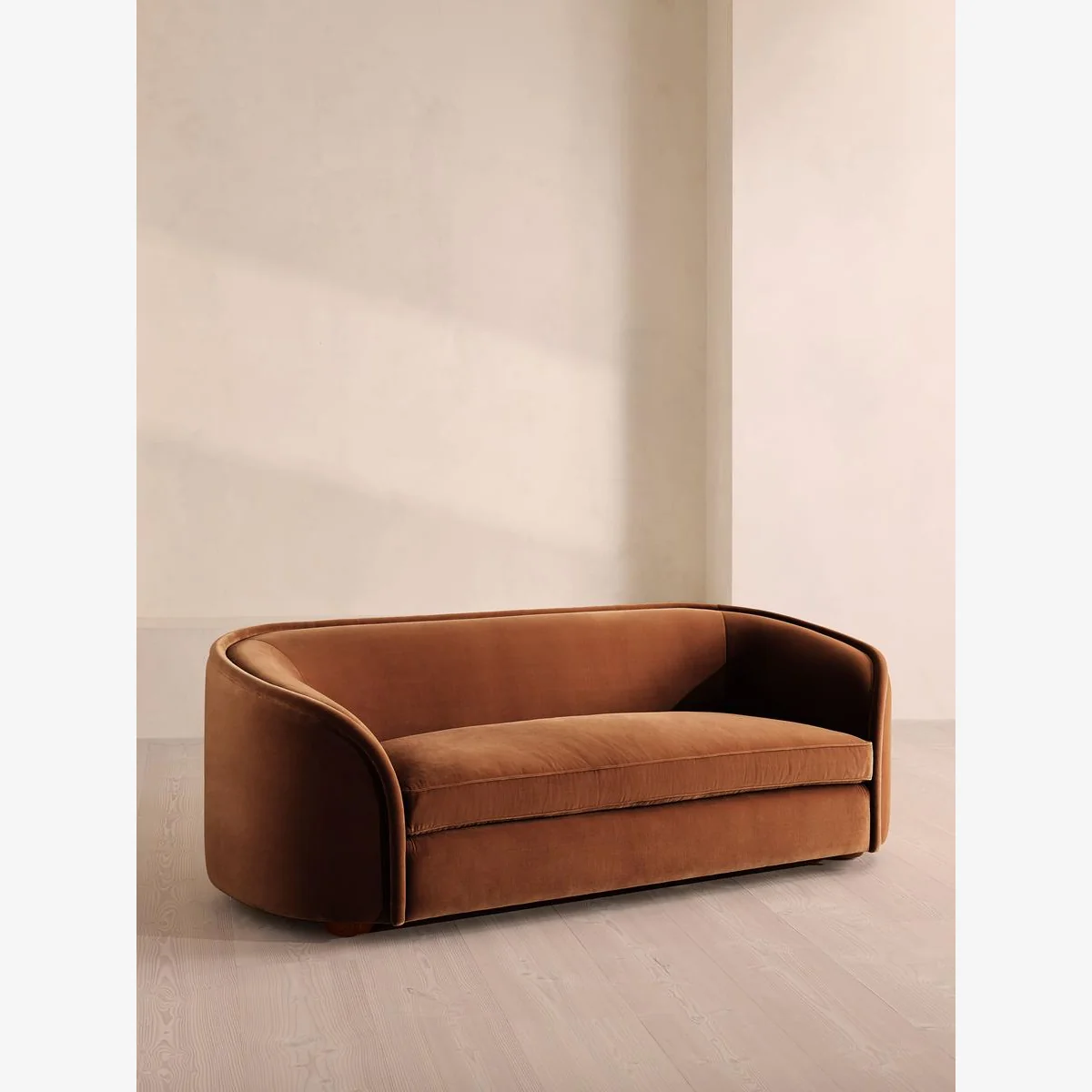 Conall Three Seater Sofa, Velvet, Cinnamon, UK – image 1