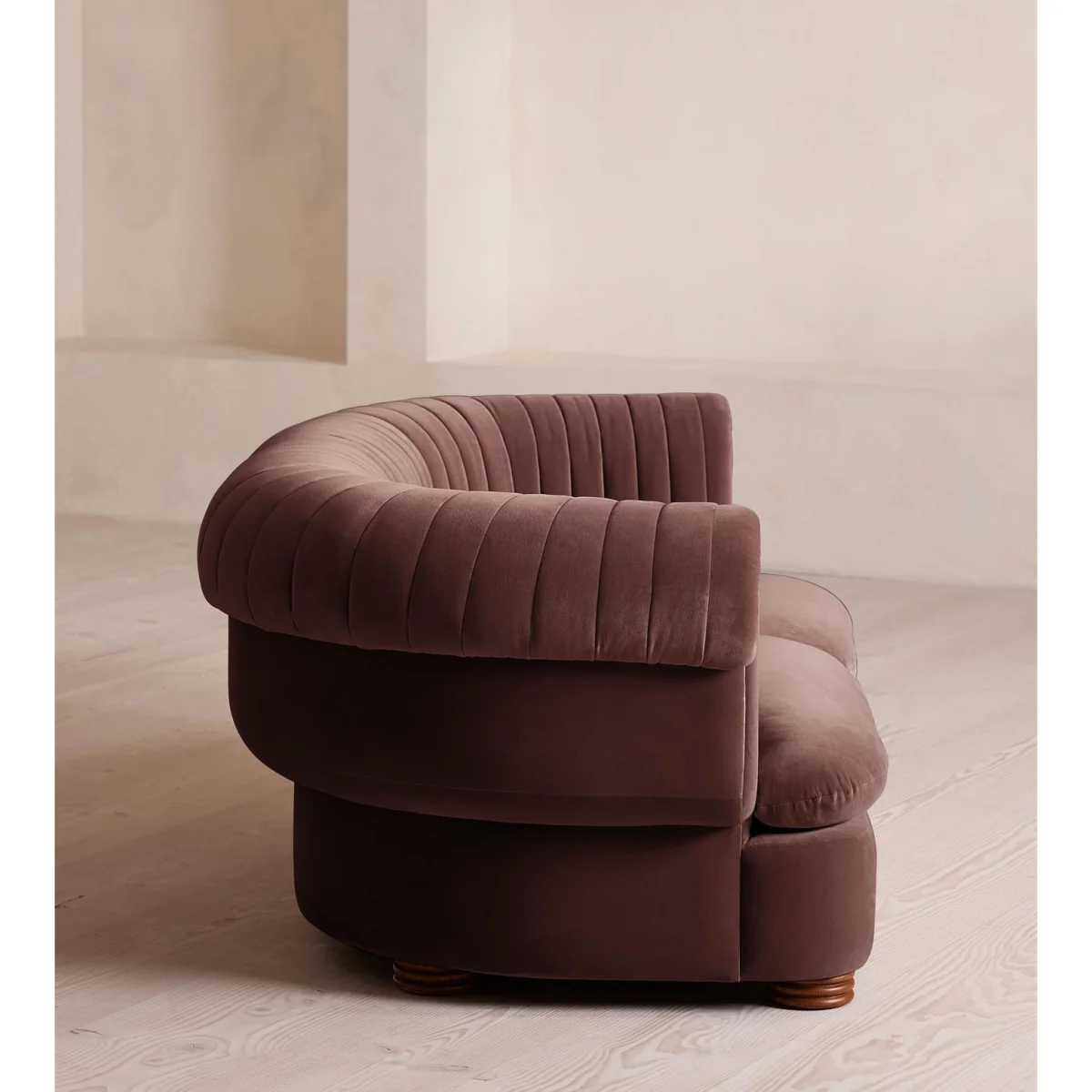 Rava Modular Sofa, Three Seater, Velvet, Aubergine, UK – image 4